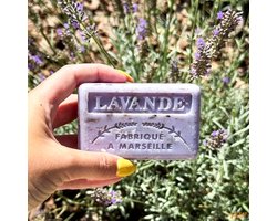 4x Lavendel scrub 125 gram savon de marseille zepen - franse zepen - biolgische zepen - blokken zeep - lavande