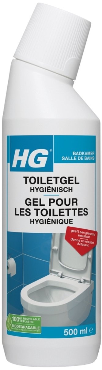 1 x HG Toiletgel Hygiënisch 500 ml - Toiletgel - Hygiëne - Reinigen - Kalkaanslag - Vuil