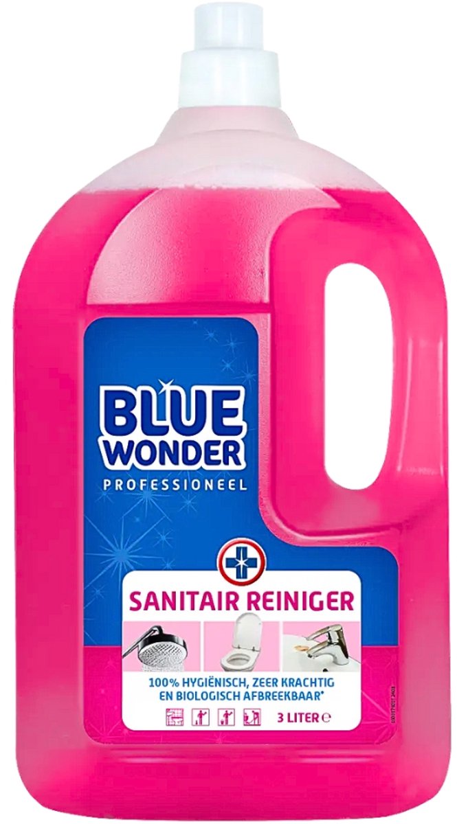 1 x Blue Wonder - Professioneel Sanitairreiniger - Kalk & Vuil Verwijderen - 3 Liter - Sanitairreiniger - Kalk Verwijderen - Vuil Verwijderen - Ontvetter - Superontvetter