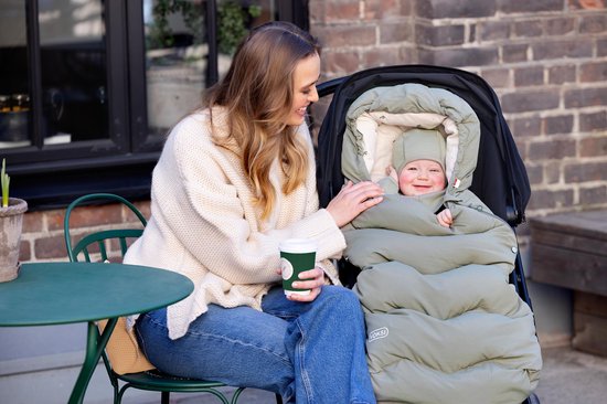 Voksi Voetenzak Explorer - Voetenzak - Voetenzak buggy - Voetenzak kinderwagen - Voetenzak met dons en wol - MeadowGr Clover van Merkloos — afbeelding 4