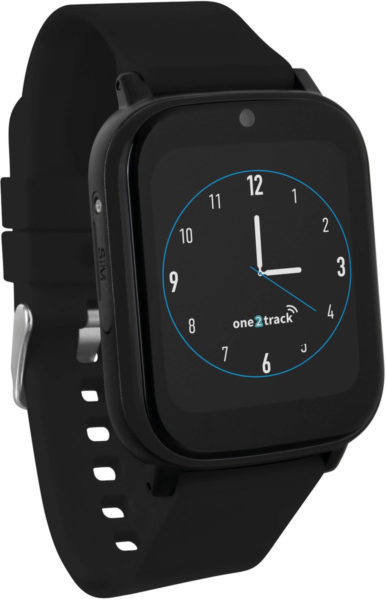 One2track Connect NEXT zwart - De allerleukste stoerste & beste GPS horloge kind - Smartwatch kinderen (video)bellen & gebeld worden - GPS tracker kind met nauwkeurige locatie bepaling - Stel veilige zones in - SOS functie - Smartwatch met simkaart