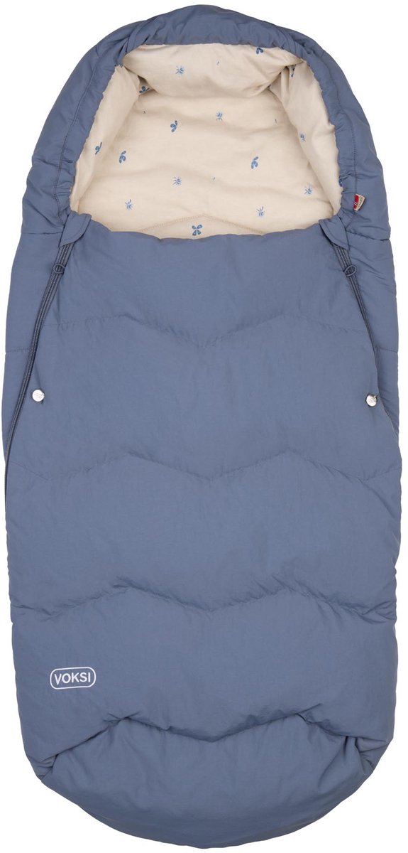 Voksi Voetenzak Explorer - Voetenzak - Voetenzak buggy - Voetenzak kinderwagen - Voetenzak met dons en wol - StoneBlue Clover