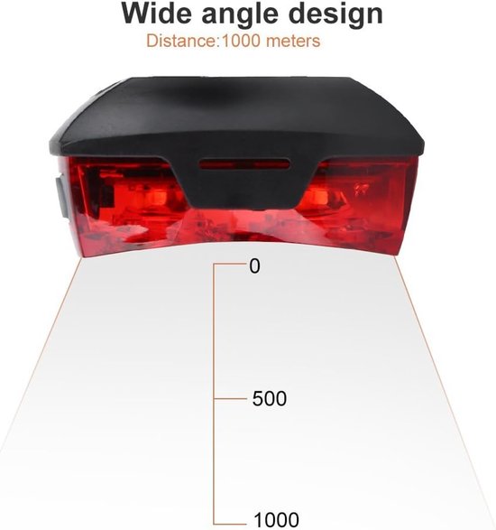 Waterdichte, superheldere LED-achterlicht Geschikt Geschikt voor de fiets, extern waarschuwingslicht met rood licht, werkt op 2 AAA-batterijen en heeft 3 verlichtingsstanden. — afbeelding 4