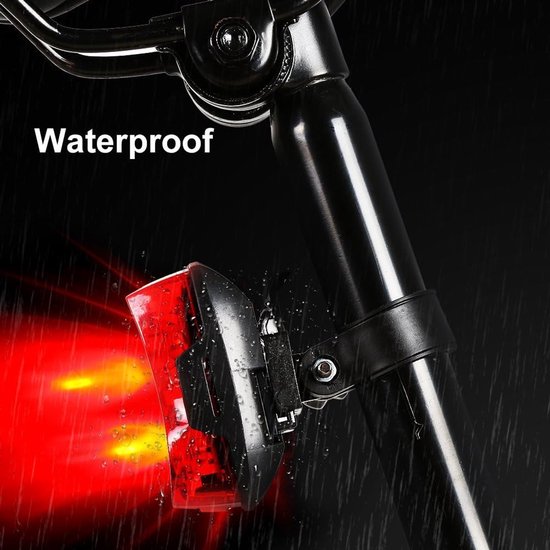 Waterdichte, superheldere LED-achterlicht Geschikt Geschikt voor de fiets, extern waarschuwingslicht met rood licht, werkt op 2 AAA-batterijen en heeft 3 verlichtingsstanden. — afbeelding 2