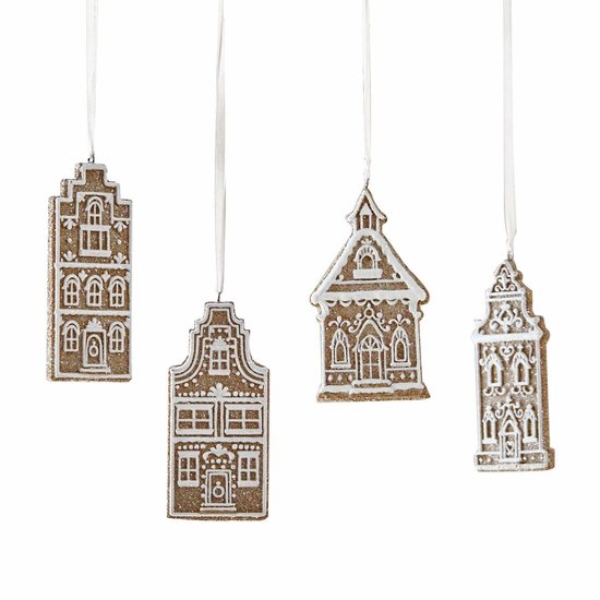 LOBERON Lot de 4 cintres Gabin marron/blanc