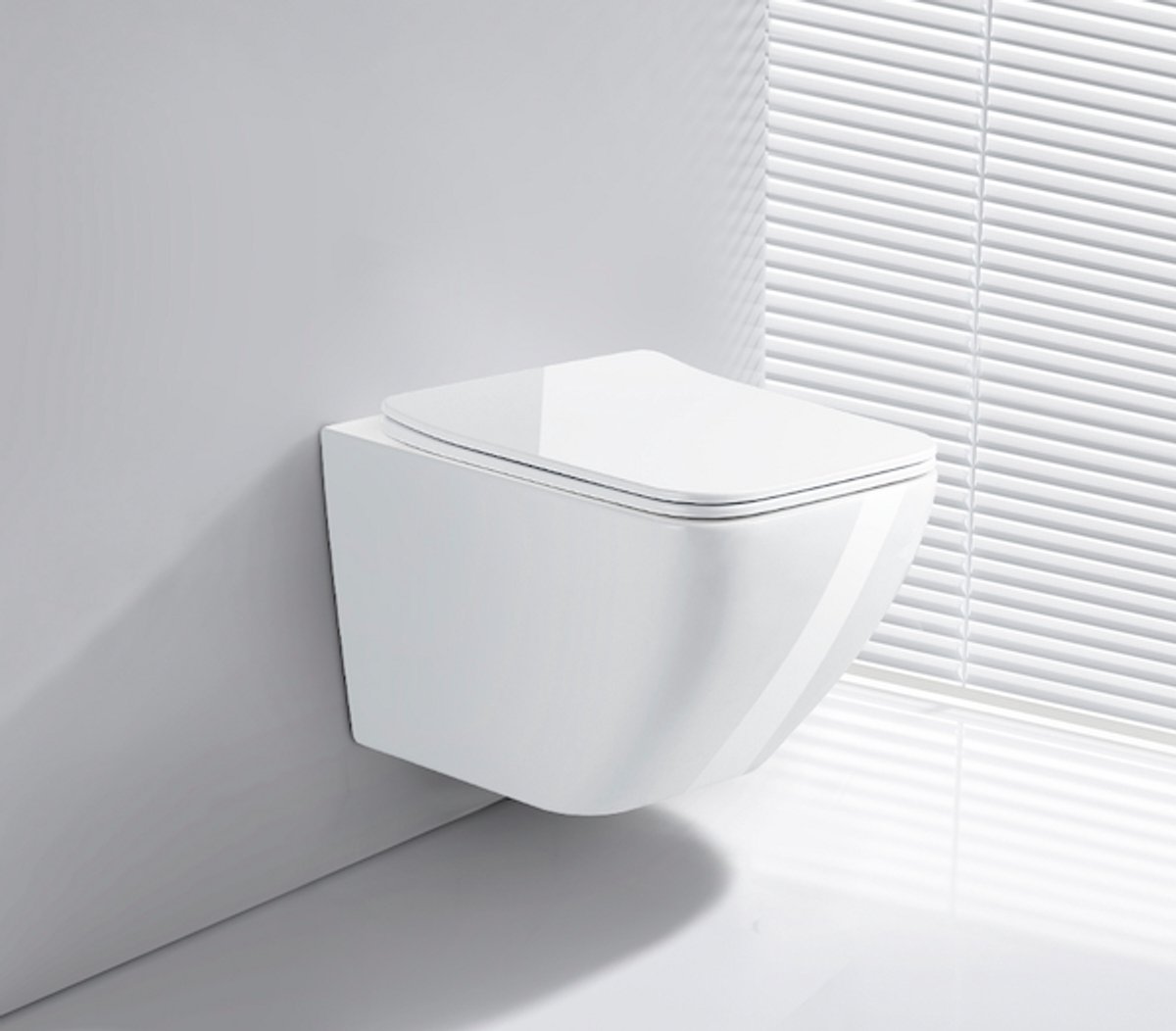 WOON-DISCOUNTER.NL - Salvo 52 - Glans wit - Toiletpot met zitting - Hangend - Soft close - 6020