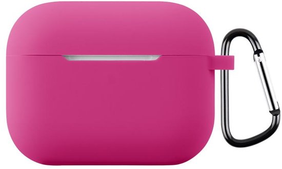 Telestore - hoesje geschikt voor AirPods Pro 3 soft case cover - donker roze - TPU hoesje Beschermhoes - AirPods Pro 3 Cover - AirPods Pro 3 hoesje - Geschikt voor Apple AirPods Pro 3 - gel hoesje met sleutelhanger