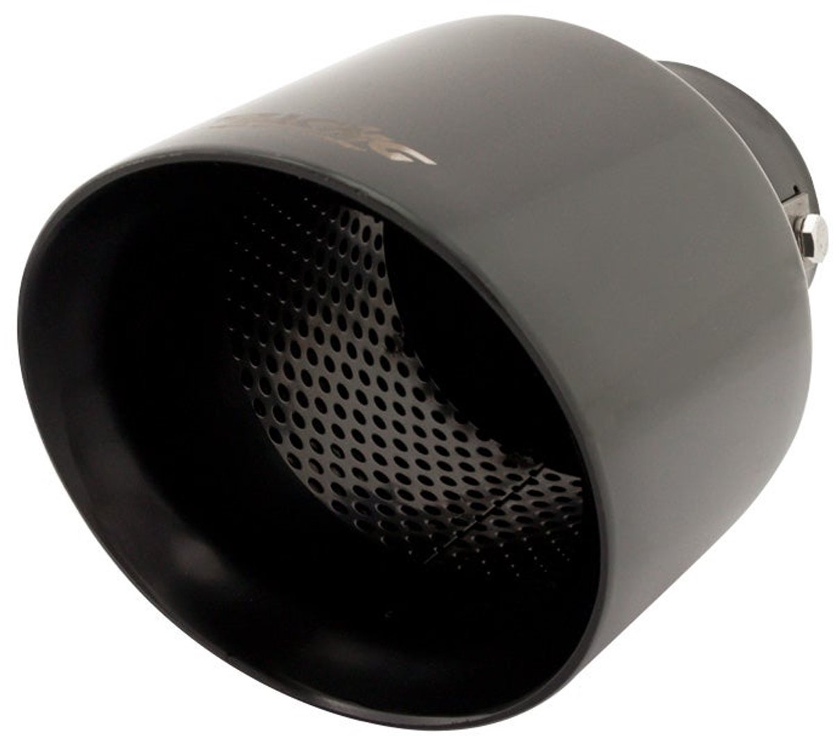 Simoni Racing Uitlaatsierstuk Rond/Schuin RVS Zwart - Ø115xL210mm - Montage 38-60mm