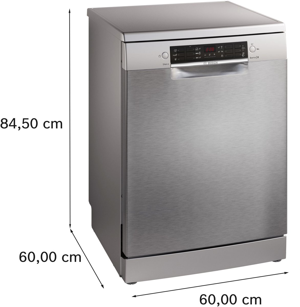 Bosch SMS26AI01F - Serie 2 - Vaatwasser - Vrijstaande vaatwasser - 60 cm - Geborsteld staal -Extra Droog: optie voor extra grondige droogresultaten — afbeelding 6