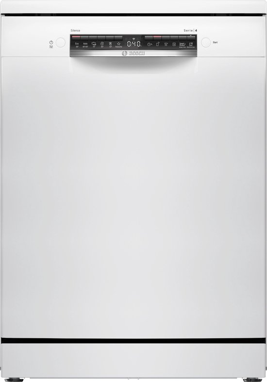 Bosch SMS4HVW14E - Serie 4 - Vaatwasser - Vrijstaande vaatwasser - Wit - Home Connect - Extra Droog: optie voor extra grondige droogresultaten