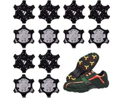 10 stuks - Golfschoen spikes - Zachte quick-spin spikes - Vervangende noppen voor golfschoen spikes - Grijs - Zwart - Geschikt voor golfschoenen