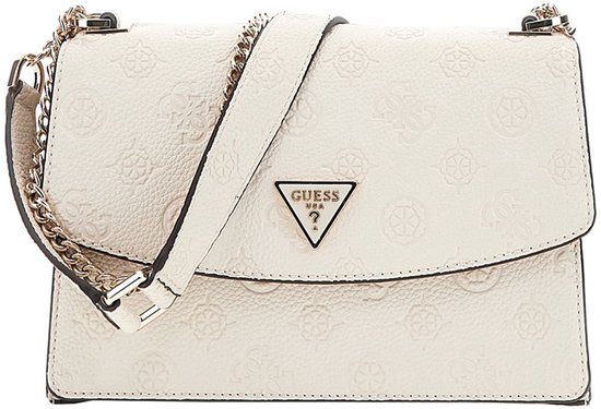 GUESS sac à épaule bandoulière Cresidia II Convertible Xbody Flap Bag Bone Logo écru