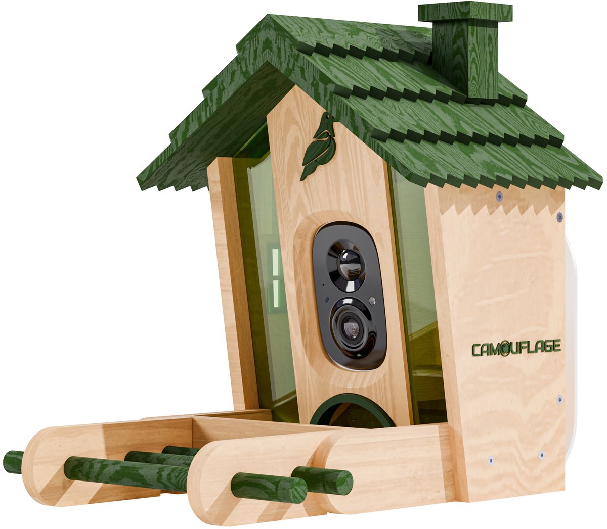 Camouflage EZ Birdspot, Bird Feeder with Built-in AI Wildcamera