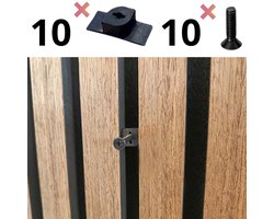 10 ophangclips voor akoestisch wandpaneel inclusief 5 * m4 Bout - [Geschikt voor panelen met latafstand van 13 MM] - Boren niet nodig- voordeelverpakkin - 2 * m4 bout in 20 mm - Akupanel ophangfunctie - Inwendig schroefdraad - wandpaneel accesoires