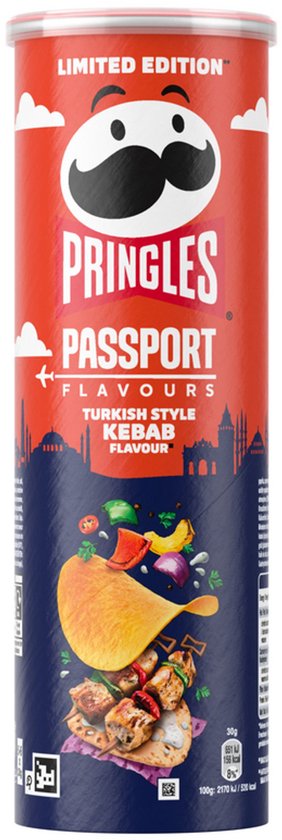 Pringles Passport Flavours - Chips - Turkish Style Kebab Flavour - Limited Edition - 6 Stuks
