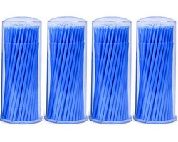 disposable micro applicators, disposable microbrushes, wegwerp wattenstaafje - Micro Borstels, microbrushes, donkerblauw - 400 stuks