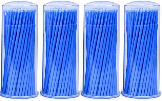 disposable micro applicators, disposable microbrushes, wegwerp wattenstaafje - Micro Borstels, microbrushes, donkerblauw - 400 stuks