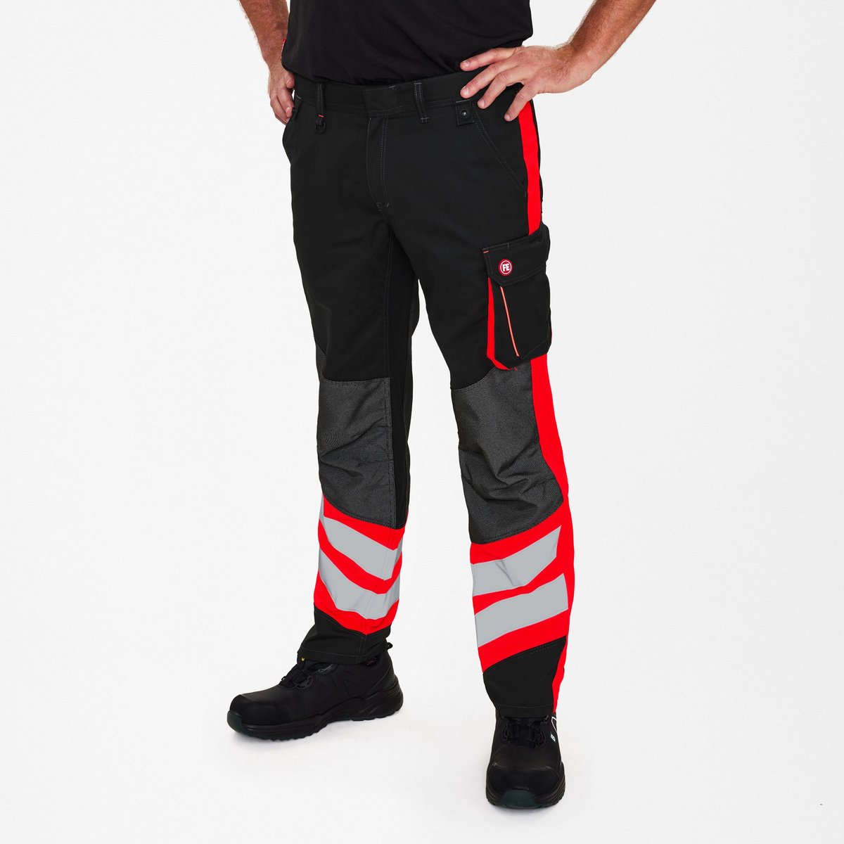 Engel Cargo werkbroek 2870-217 - Black / Hi-vis Red - 52