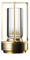 OMNIEXA Tafellamp / Designlantaarn Champagne Goud – Dimbaar & Draadloos – 3 Lichtstanden – LED Lantaarn met TouchControl – Geschikt voor Binnen & Buiten