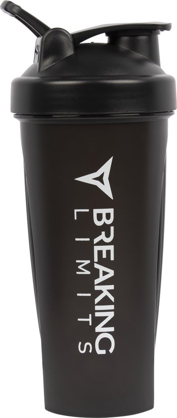 Foto: Breaking limits shakebeker 700 ml met mixbal shaker drinkfles zwart