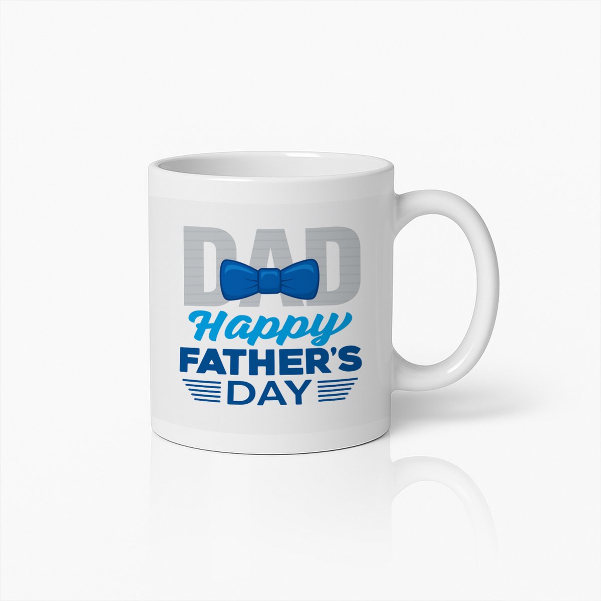 Vaderdag Mok 330ml – Happy Father’s Day Koffiebeker met Strikje – Cadeau voor Vader