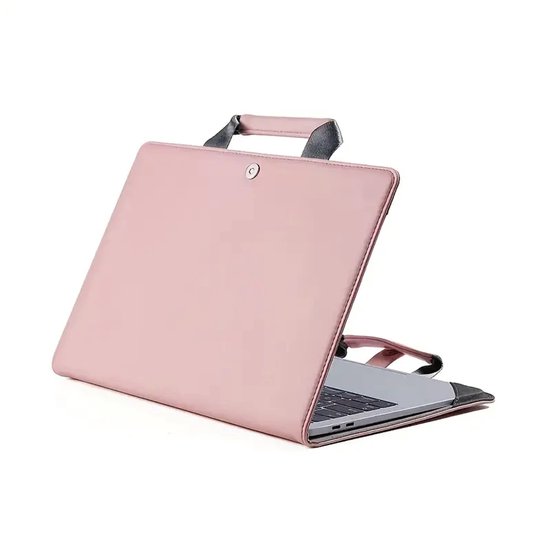 Mallette pour ordinateur portable rose pâle avec poignée, convient aux ordinateurs portables de 12 pouces.