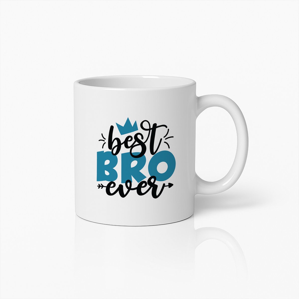 Best Bro Ever Mok – 330 ml Koffiebeker – Cadeau voor Broer – Grappig & Stijlvol – Kroon Design