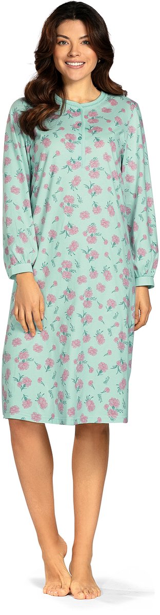 Comtessa Klassiek dames nachthemd - Lange mouw - Mint
