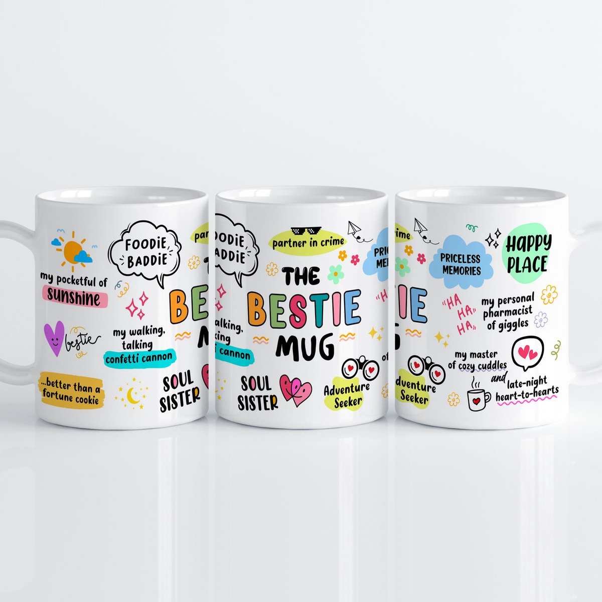 Creasowl® The Bestie Mok – Keramische Koffiemok met Motiverende Spreukjes – Perfect Cadeau voor Beste Vriendin, Collega of Familie – 330 ml
