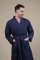 Badjas Sauna - Turquoise - XXL - Unisexe - Katoen - Peignoir gaufré pour sauna, maison, piscine, spa ou bien-être