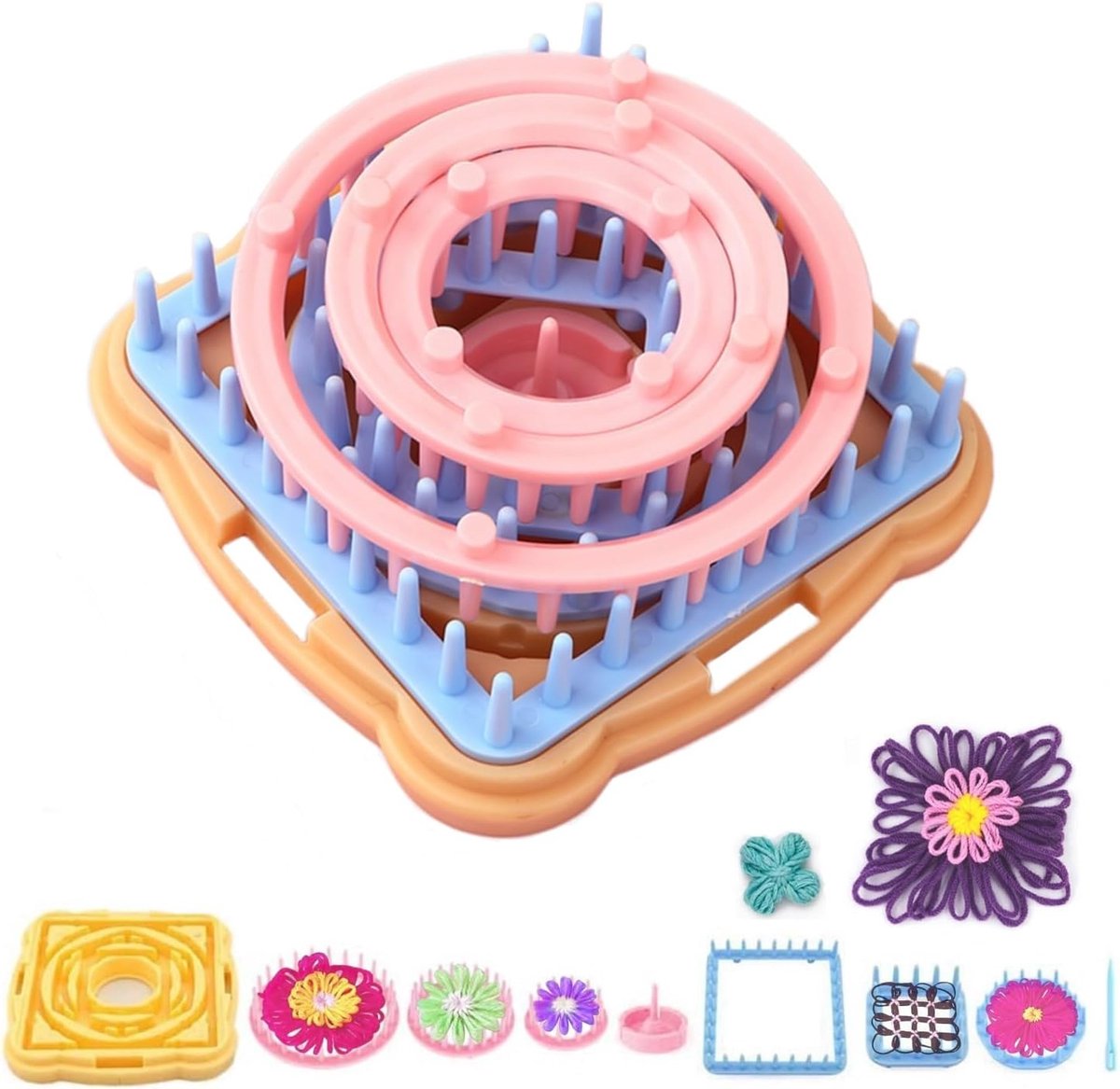 1-delige set - weefgetouwset - bloemenweefgetouwset - Naaldbreigereedschapset - Garen breigereedschap - DIY breigereedschap