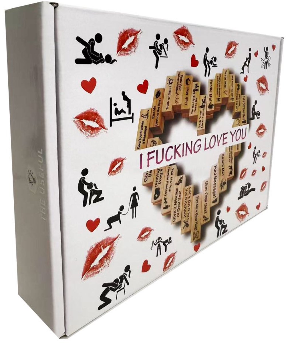 Cikiki 48 Stuks Houten Blokkentoren – Date Night Activiteit Voor Koppels, Romantisch DIY-ornament