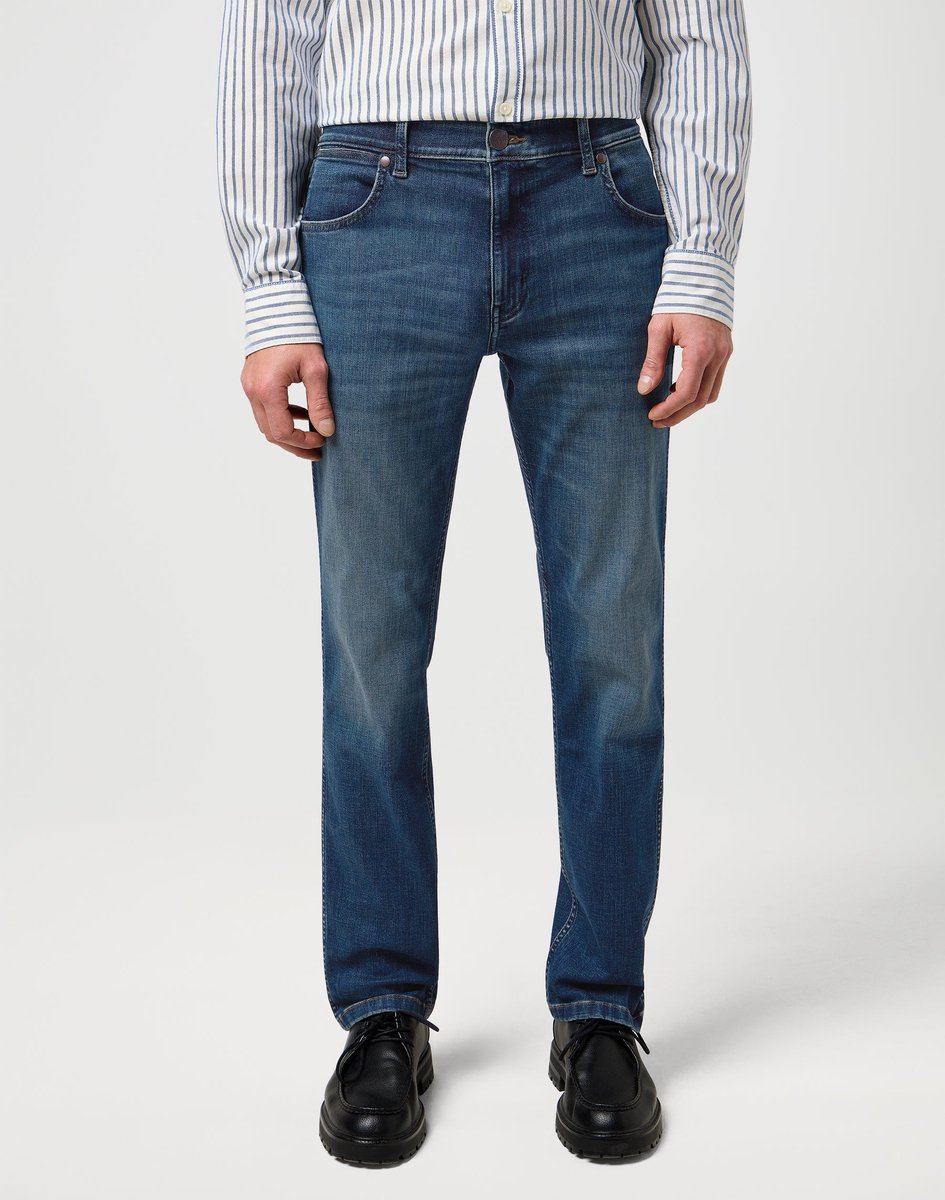 Wrangler Greensboro Heren Regular Straight-fit Jeans Marine Tint Blauw