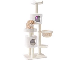 Petrebels Residence 165 Krabpaal - Creme - Voor meerdere katten - Met hangmat en Slaapplaatsen