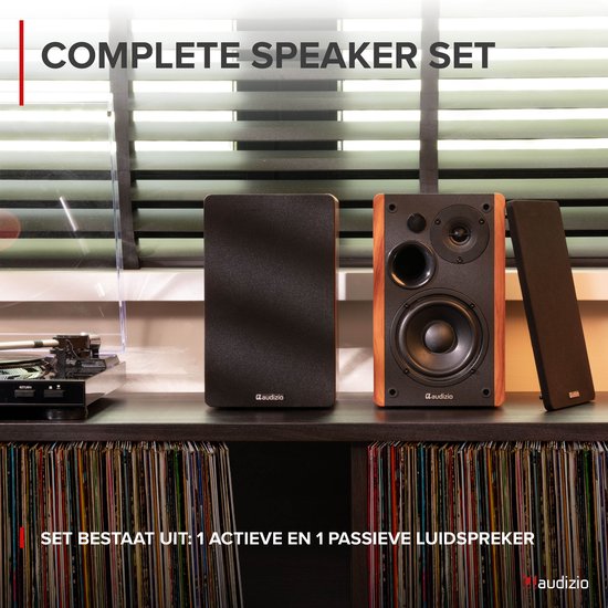 HiFi speakers - Audizio KS01 - Boekenplank speakers - Bluetooth - Houtlook - 80W van Audizio — afbeelding 2