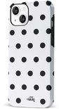 Wit telefoonhoesje met zwart stippatroon en 'xoxo GWH' logo.