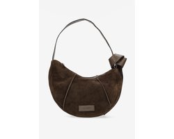 Shabbies Amsterdam Medium Crossbodytas / Schoudertas Dames - Suede - Platamini - Bruin