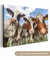 Toile - Vaches - Vache - Animaux - Nature - Marron - Peintures sur toile - 120x80 cm - Décoration Chambre