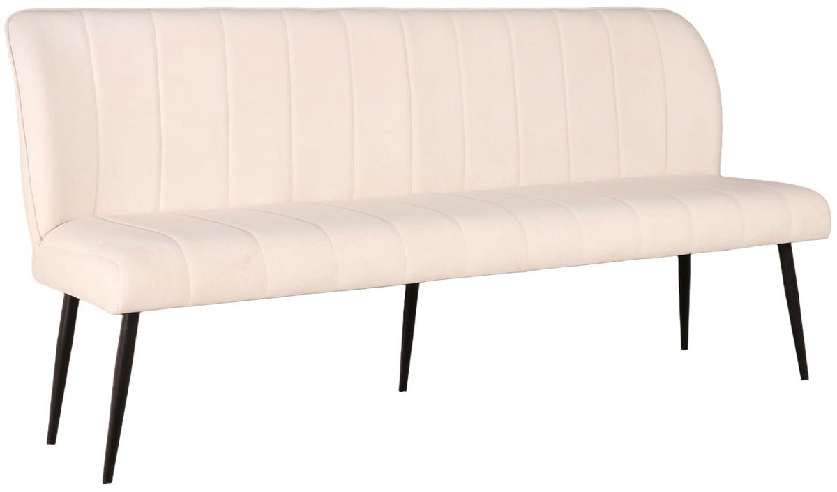 Lizzely Garden & Living Eetkamerbank 180cm Sally velvet creme 3 zits eetbank