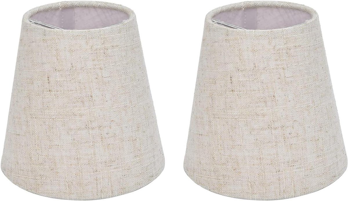 JHubers Goods - Lampenkappen - Set van 2 - Clip Op Lampenkappen voor Tafellampen en Vloerlampen - Beige