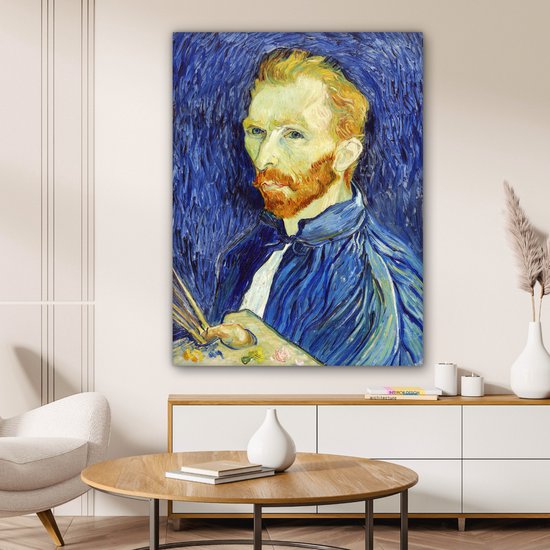 Toile Peinture Autoportrait - Vincent van Gogh - 90x120 cm - Décoration murale
