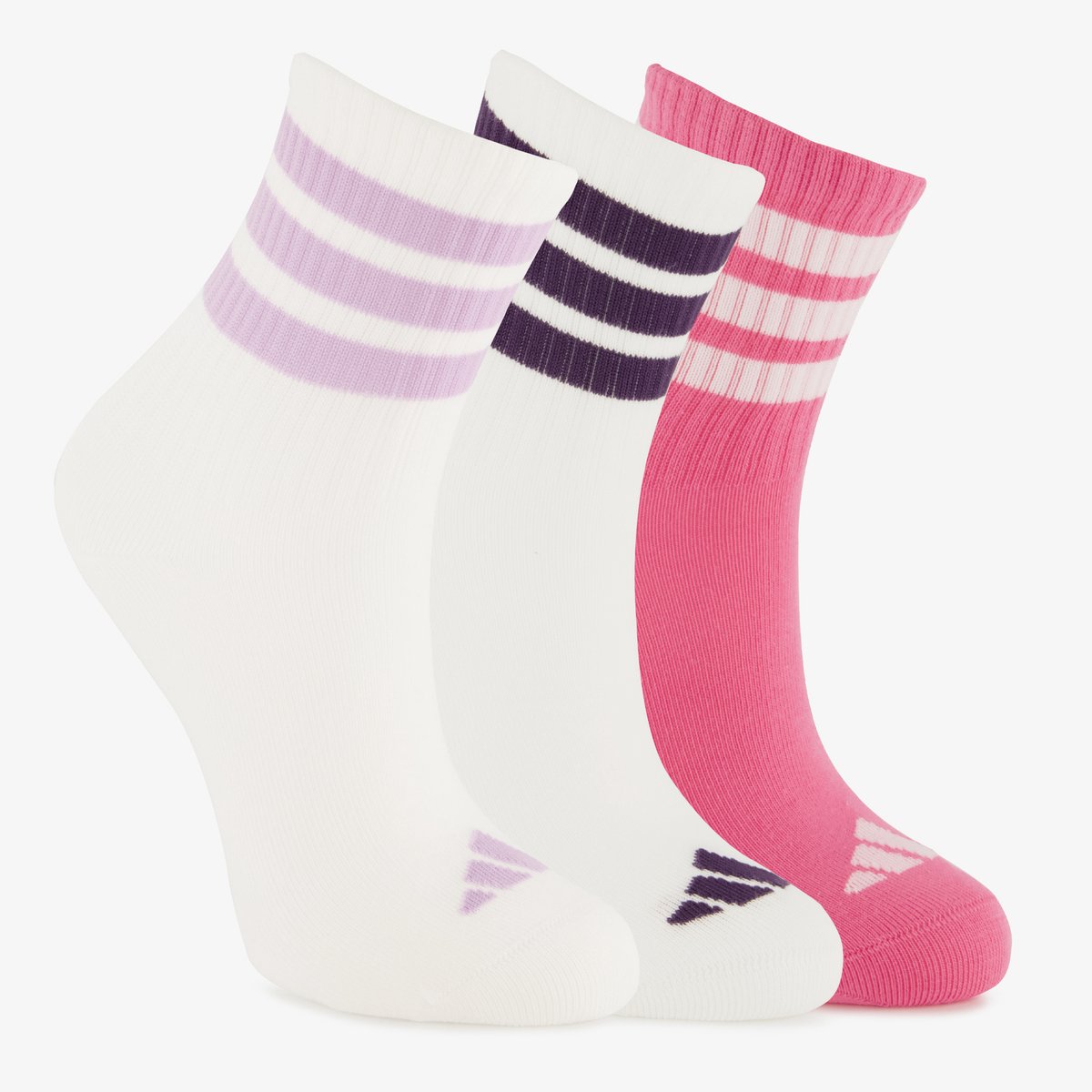 3 paar Adidas Ribbed kids sokken Roze