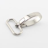 3 Stuks METALEN MUSKETONHAKEN/KARABIJNSLUITINGEN/SLEUTELHANGERS, Voor Linten van 30MM, Voor MODE/RUGZAKKEN, Prima Kwaliteit, Kleur ZILVER