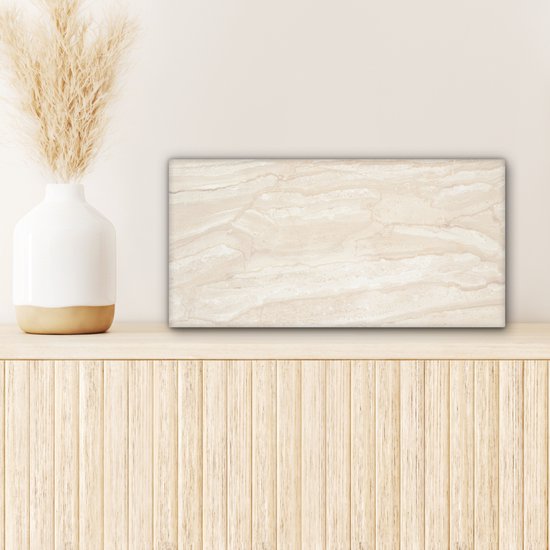 Toile Peinture Marbre - Citron Vert - Sable - Texture - 40x20 cm - Décoration murale