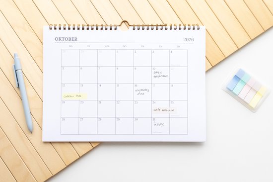 Planbooks - Maandkalender - Familieplanner 2026 - Maandplanner 2026 - Maandkalender 2026 ophangbaar - Maandplanner