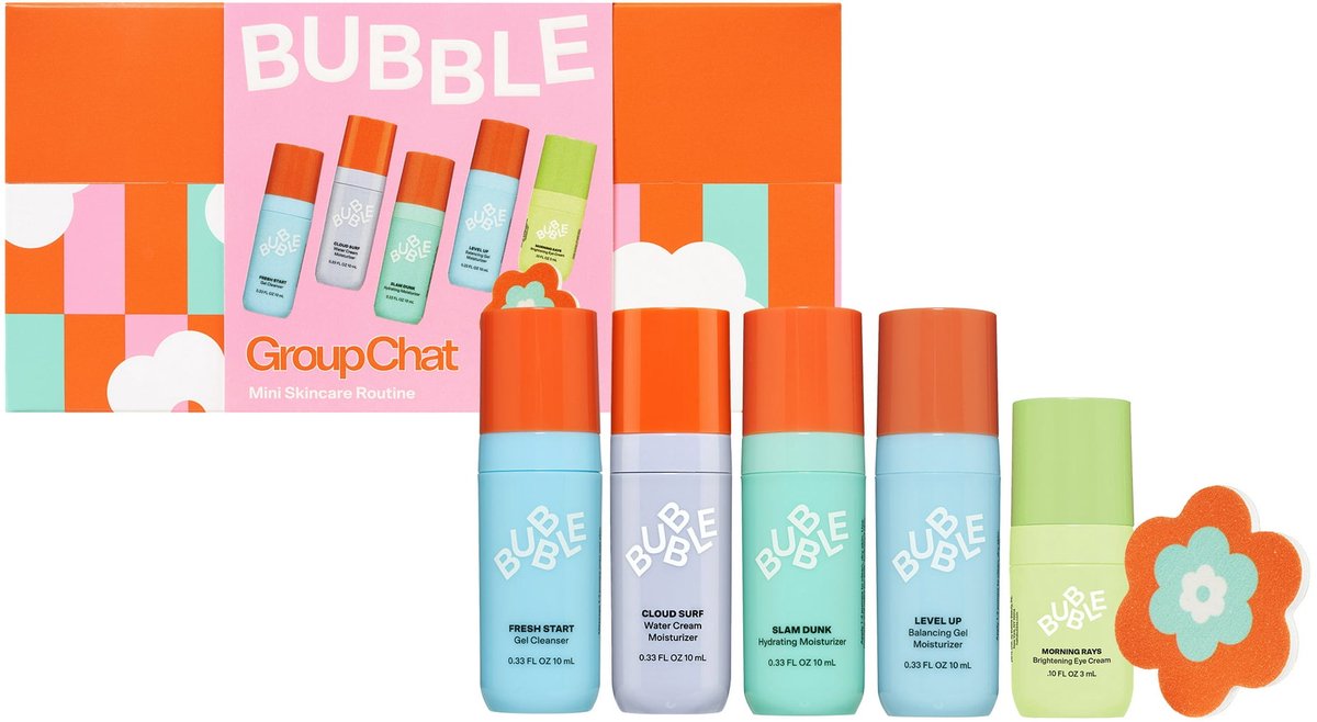 Bubble Skincare Group Chat Mini Routine Set – Reisformaat Skincare Set