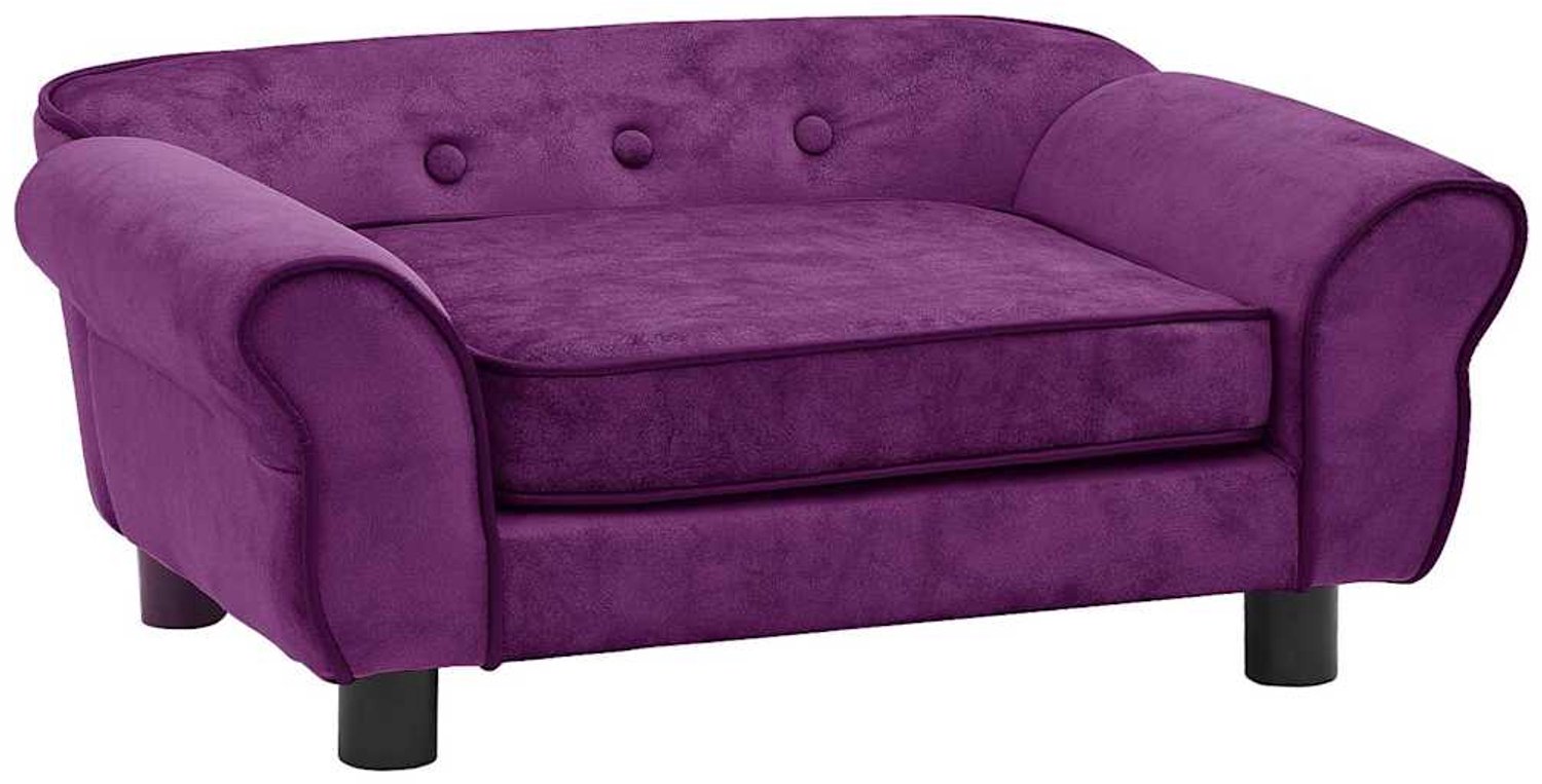 Bol.com vidaXL - Hondenbank - 72x45x30 - cm - pluche - bordeauxrood aanbieding