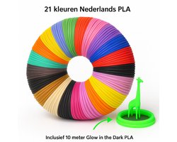 3D pen vullingen - PLA Filament - 21 kleuren - 110 meter - 1,75mm - Navulling - Glow in the dark - Hervulling - Geschikt voor vrijwel alle 3D pennen