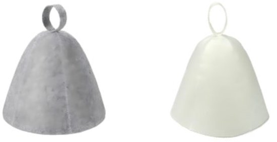 2 stuks saunahoeden - vilten saunahoofddeksels voor mannen en vrouwen - vilten hoeden - vilten hoeden - saunahoeden -Grijs + Wit-34*34*23cm