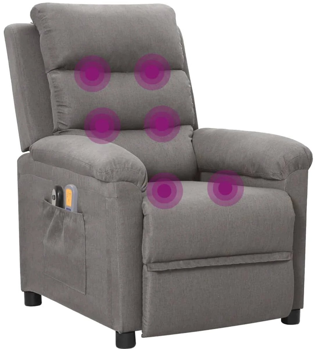 Massagestoel - Relaxfauteuil - Zetel - Sta op stoel elektrisch - Stof - 1 persoons - Met armleuning - Zeer comfortabel - Elektrisch - Lichtgrijs